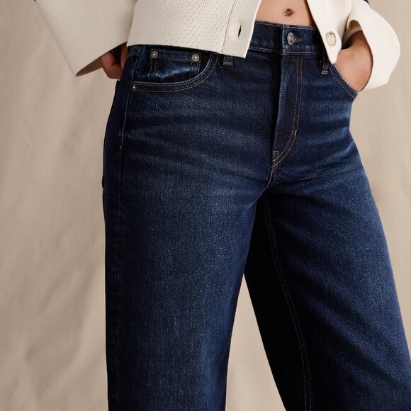 Banana Republic Mid-Rise 90s Loose Jean size 33 Dark Wash - Picture 3 of 6